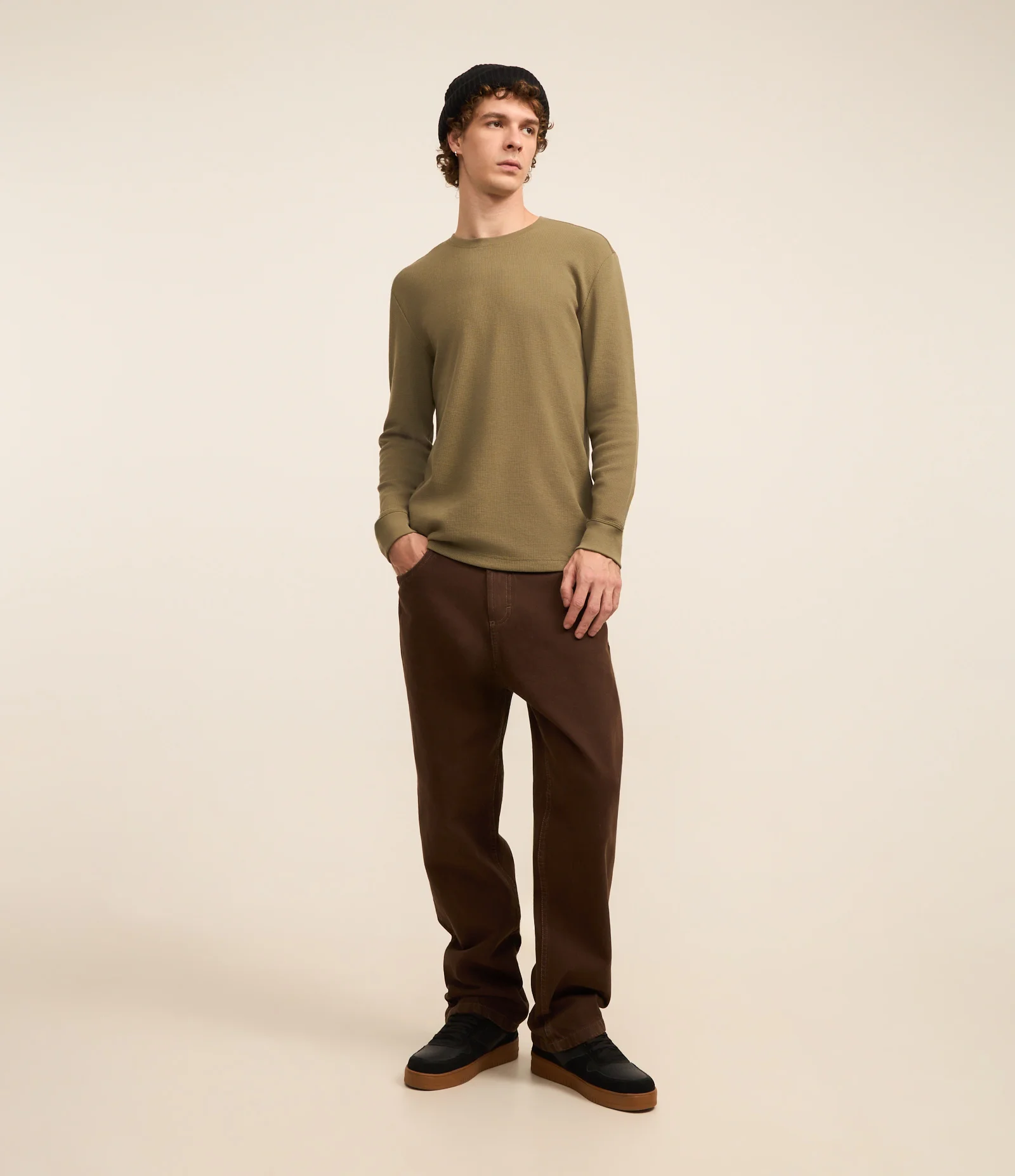 Camiseta Regular em Algodão com Textura Verde 2