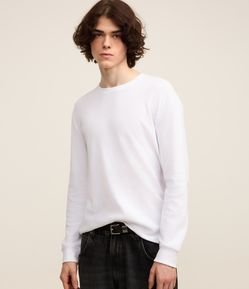 Camiseta Regular em Algodão com Textura