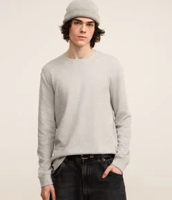 Camiseta Regular em Algodão com Textura