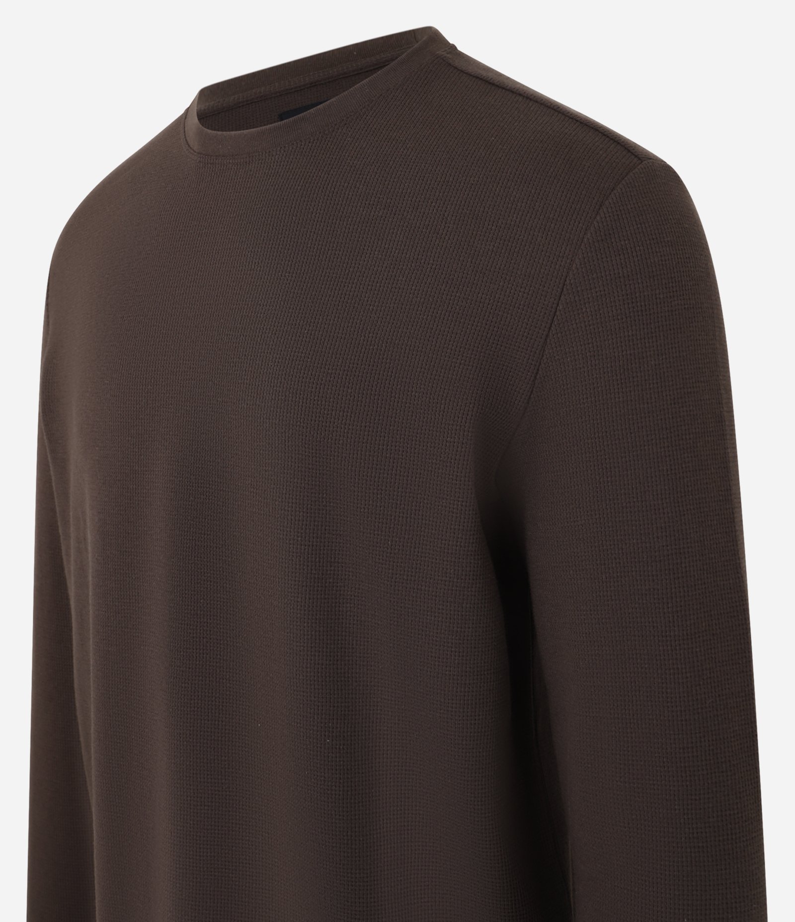 Camiseta Regular em Algodão com Textura Marrom 7