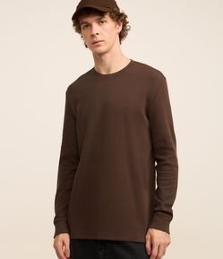 Camiseta Regular em Algodão com Textura
