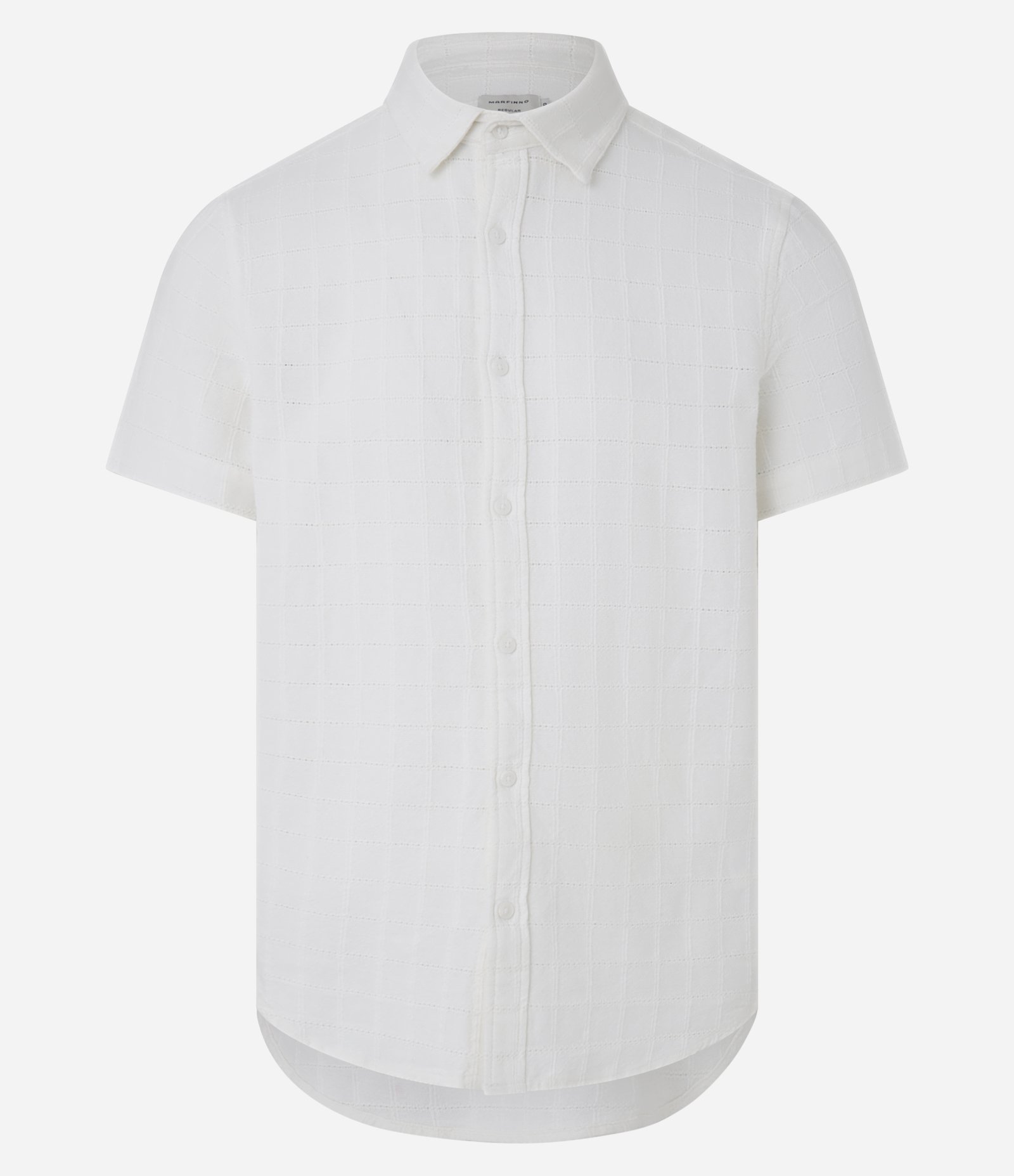 Camisa Regular em Laise e Textura Quadrada Off White 1