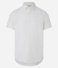 Camisa Regular em Laise e Textura Quadrada