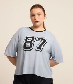 Camiseta Cropped Esportiva com Tecnologia Dry e Estampa 87 Curve e Plus Size