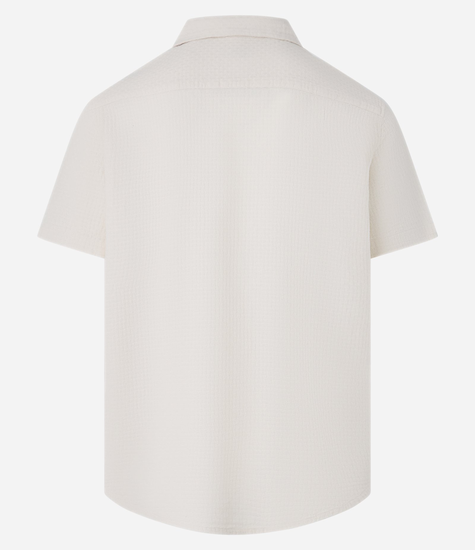 Camisa Regular com Gola Bowling e Textura Quadricular Off White 7