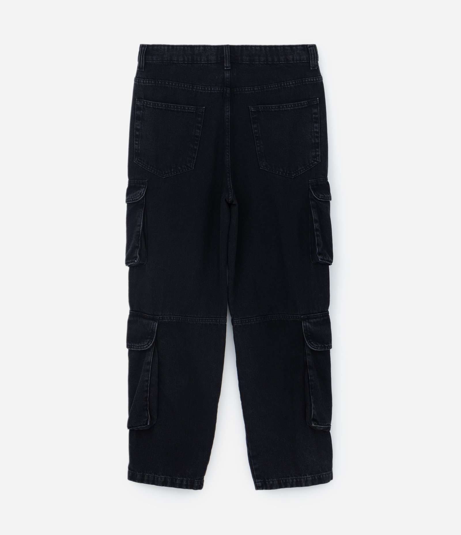 Calça Baggy em Jeans Dirty com Recortes Preto 7