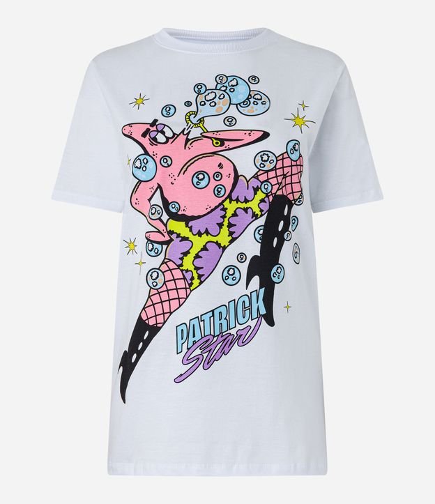 Camiseta Alongada em Algodão com Estampa Patrick Star