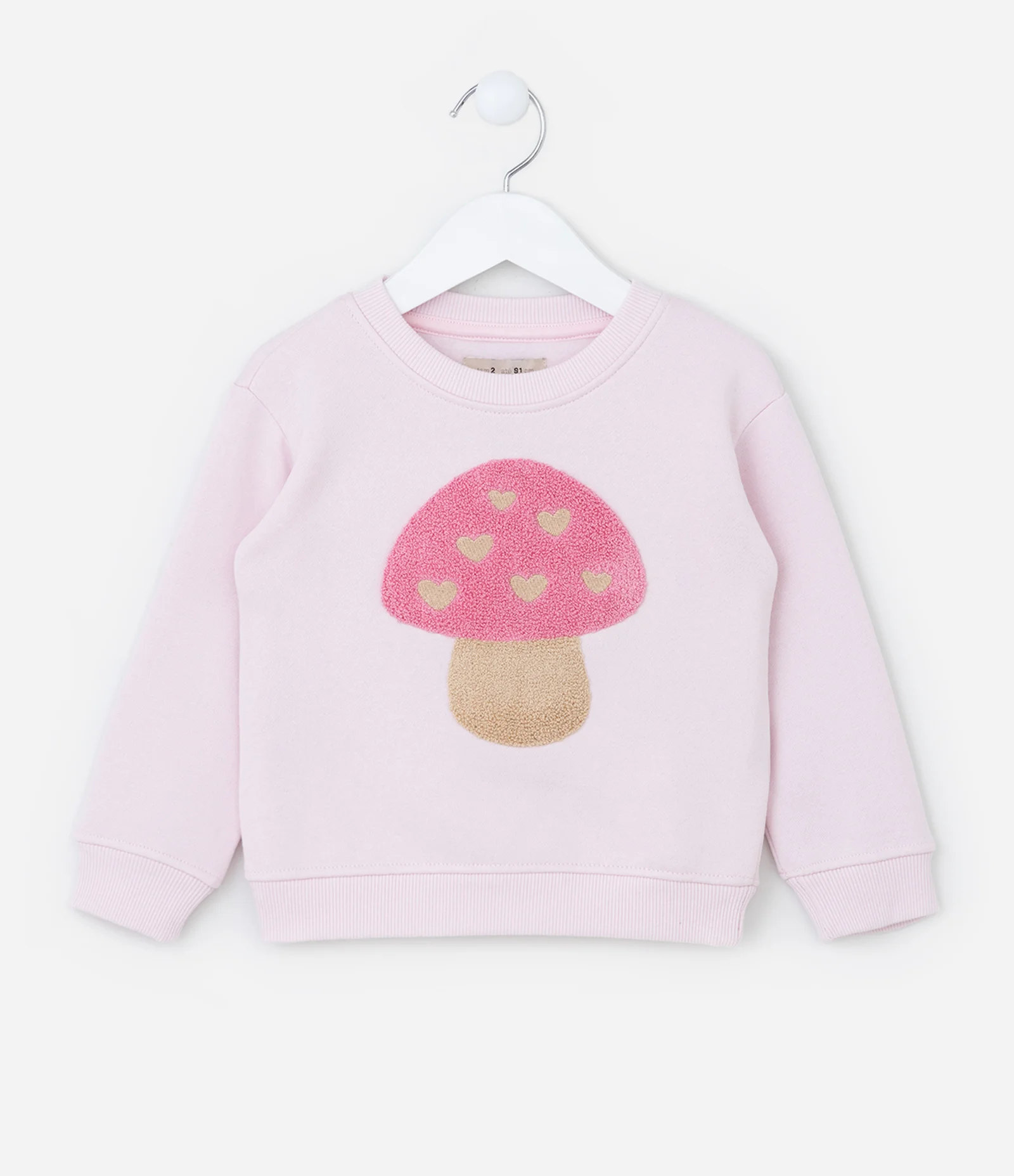 Casaco Infantil com Bordado de Cogumelo - Tam 1 a 5 Anos Rosa 1
