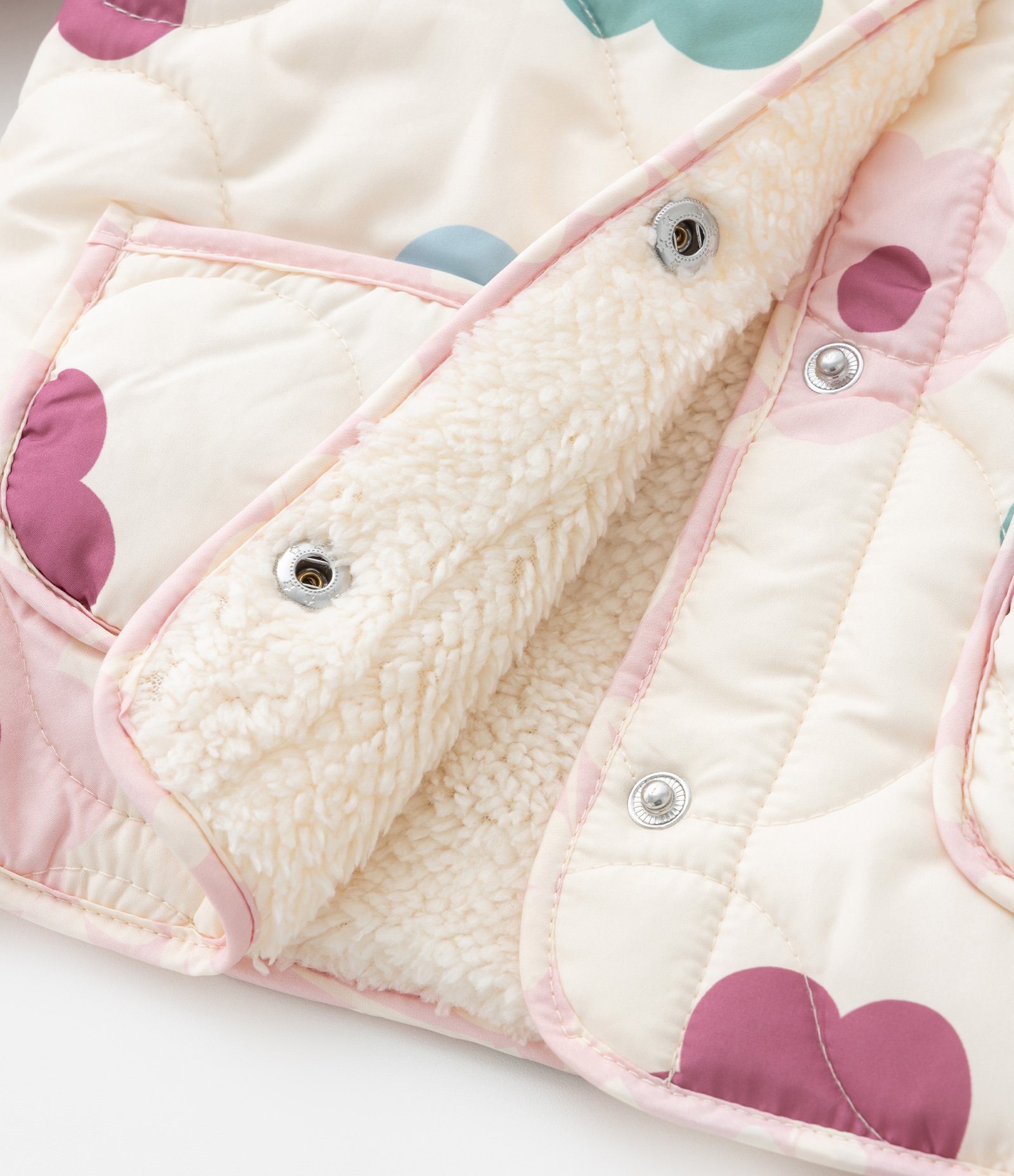 Jaqueta Infantil com Bolsos e Estampa de Florzinhas - Tam 1 a 5 Anos Bege 5