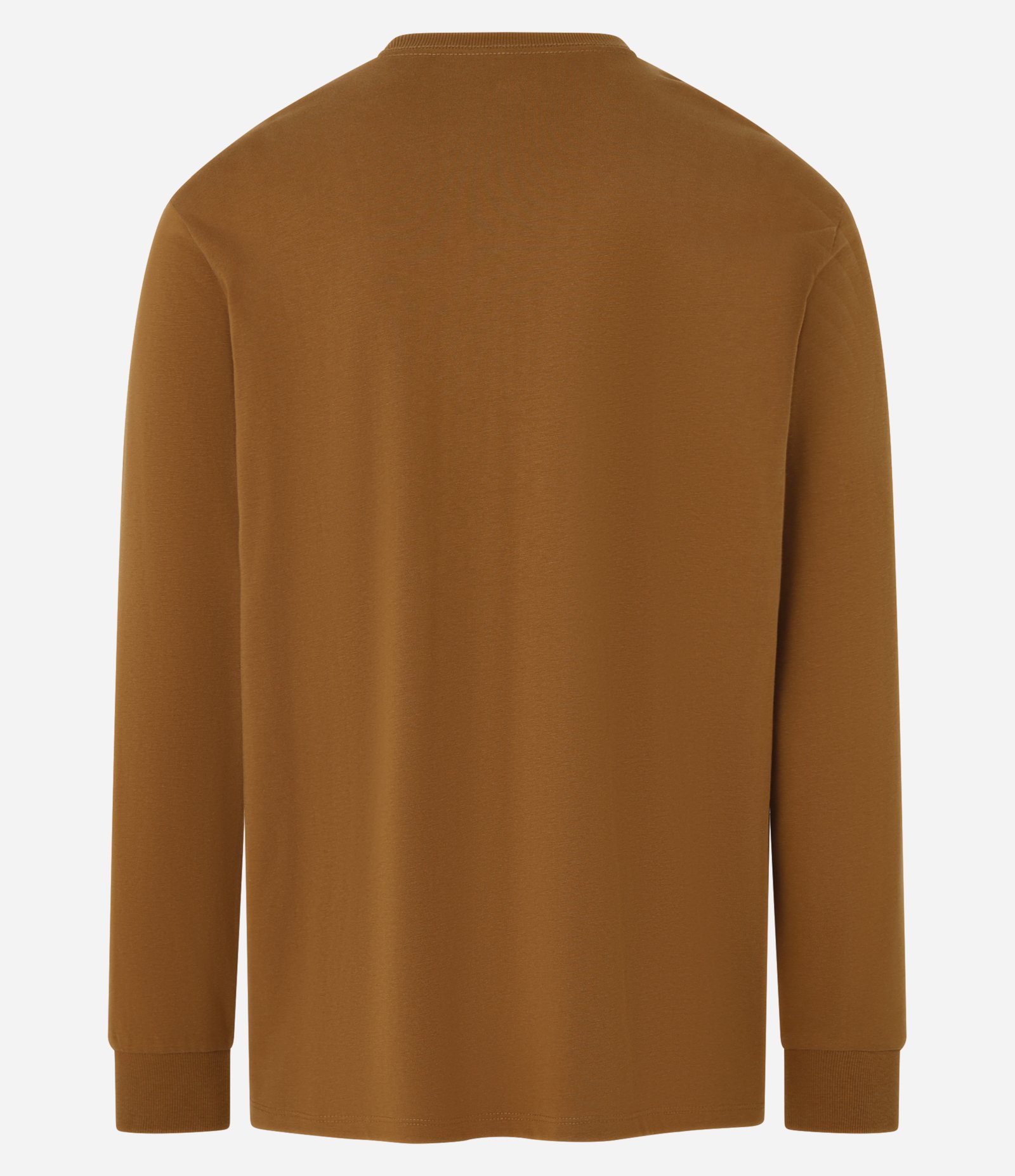 Camiseta Comfort em Algodão com Manga Longa Caramelo 5