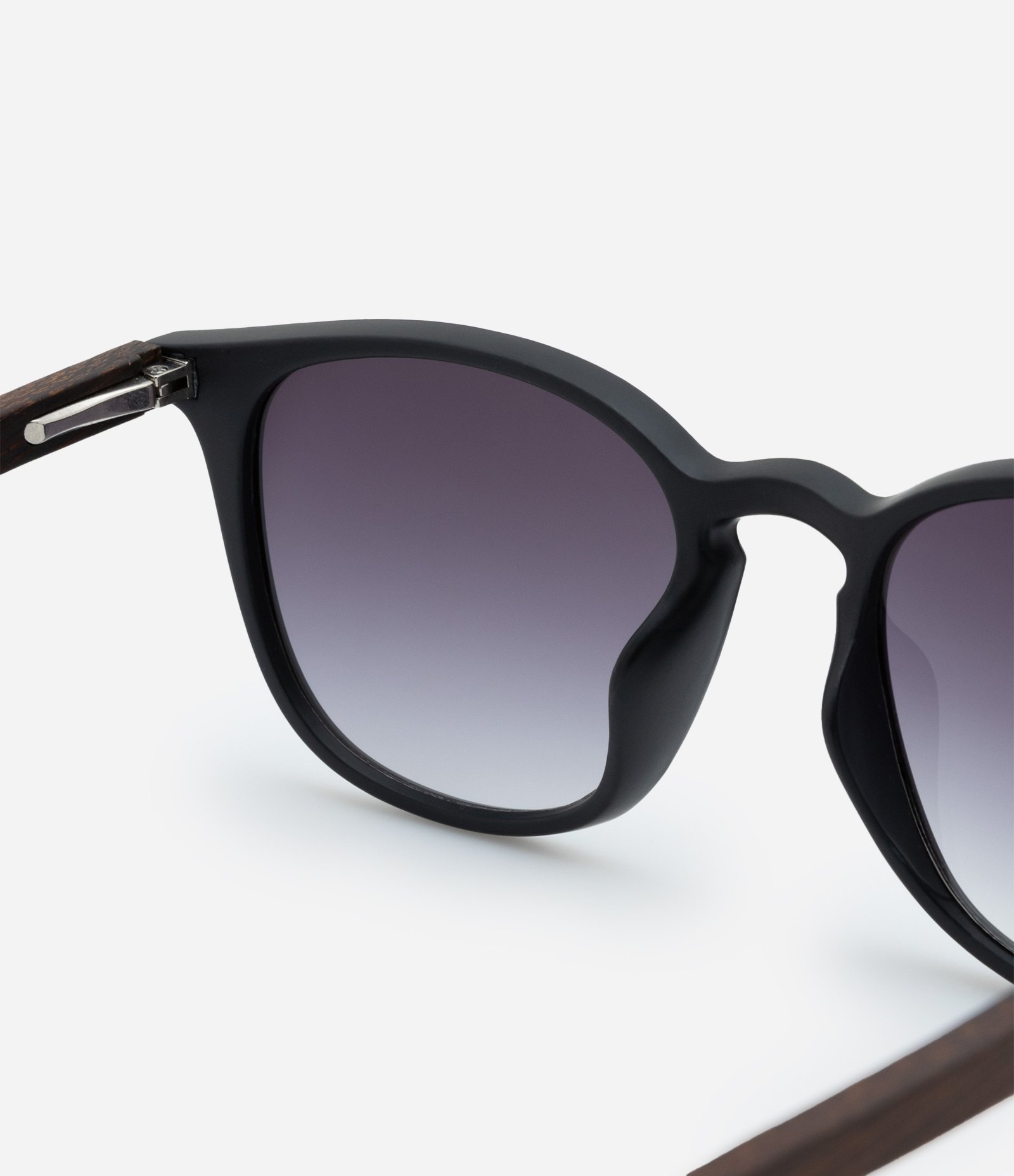 Óculos de Sol Quadrado com Haste em Bambu Preto 3