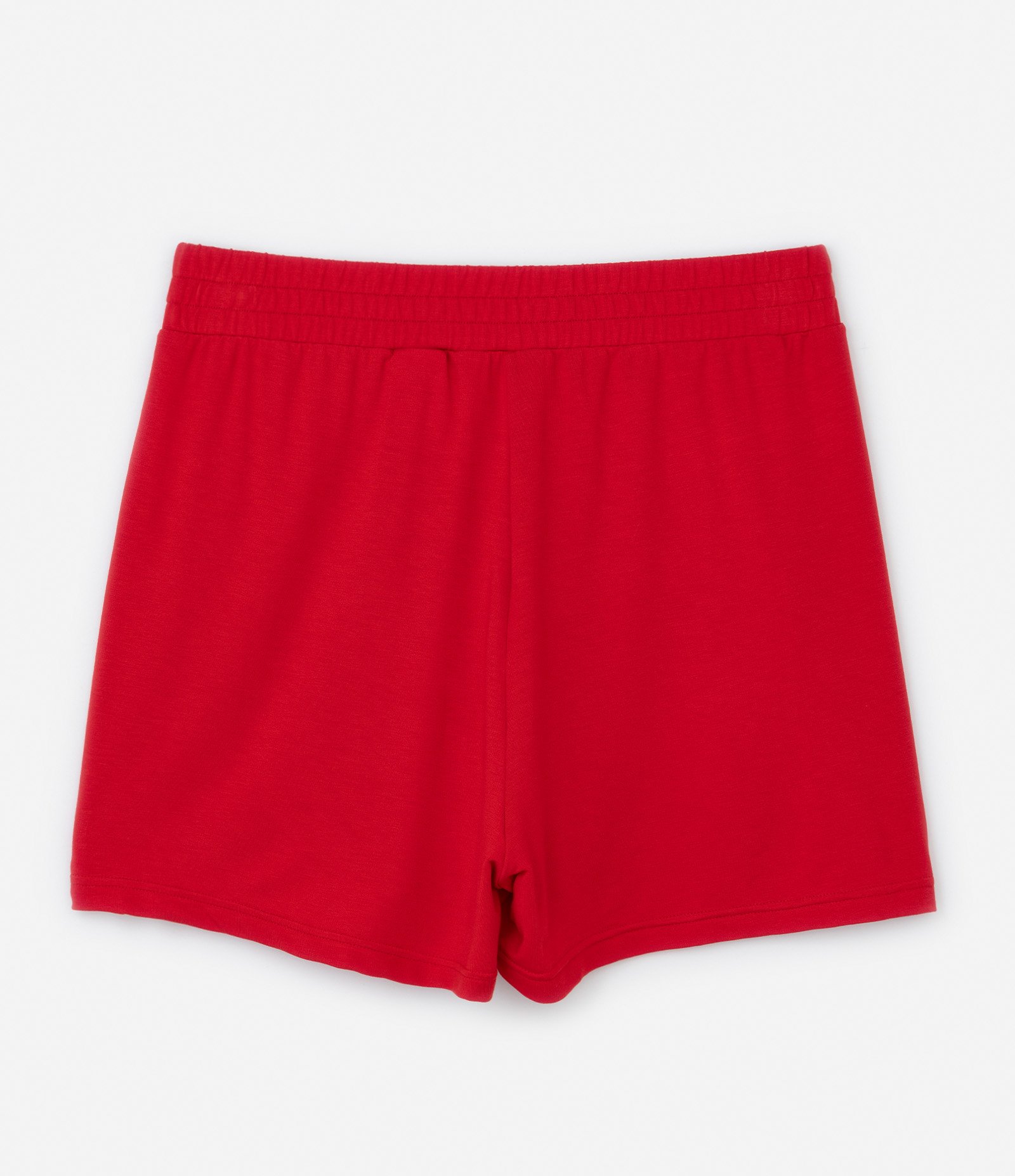 Short Amplo em Moletinho com Cós Elástico Curve e Plus Size Vermelho 6