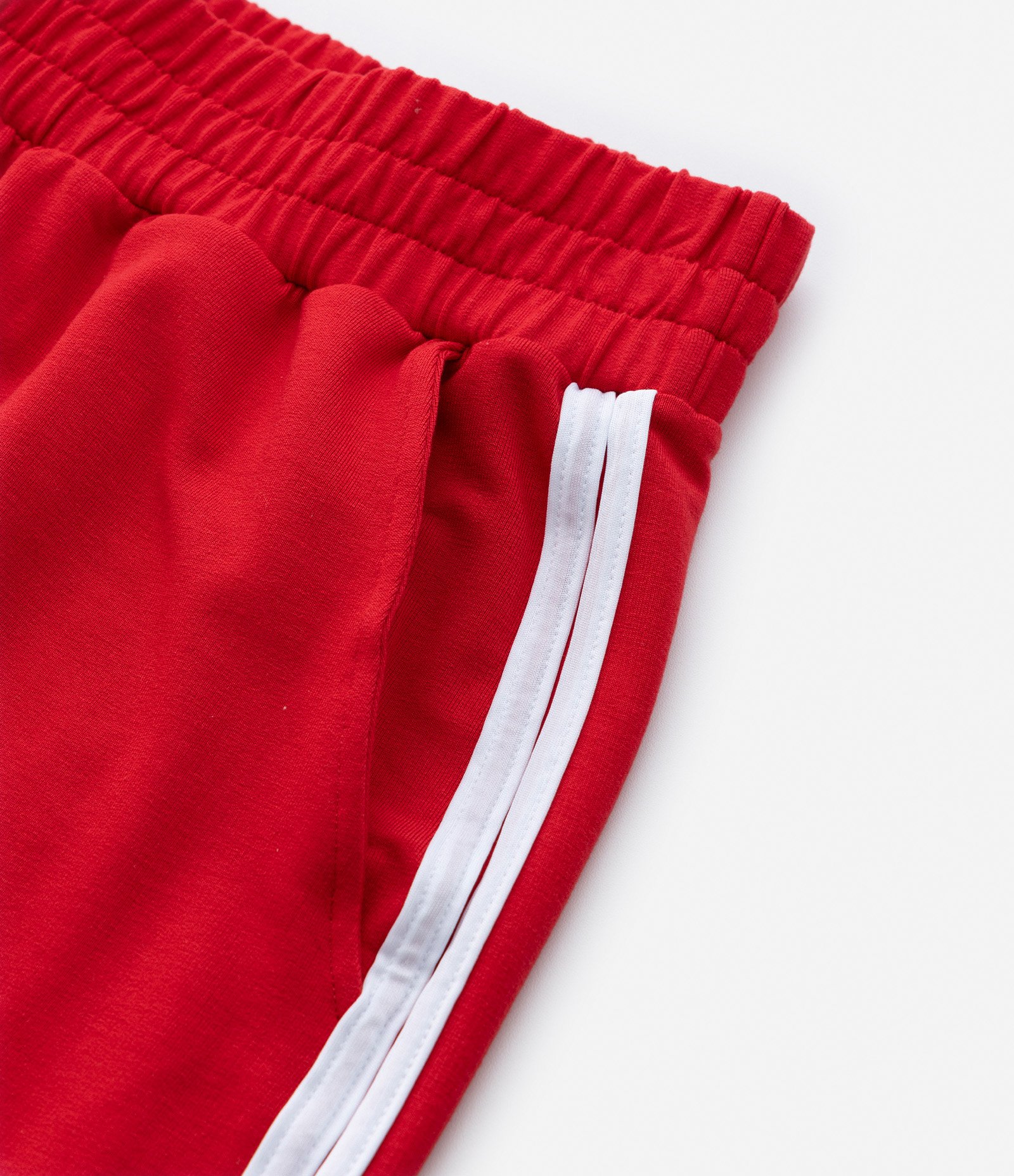 Short Amplo em Moletinho com Cós Elástico Curve e Plus Size Vermelho 7