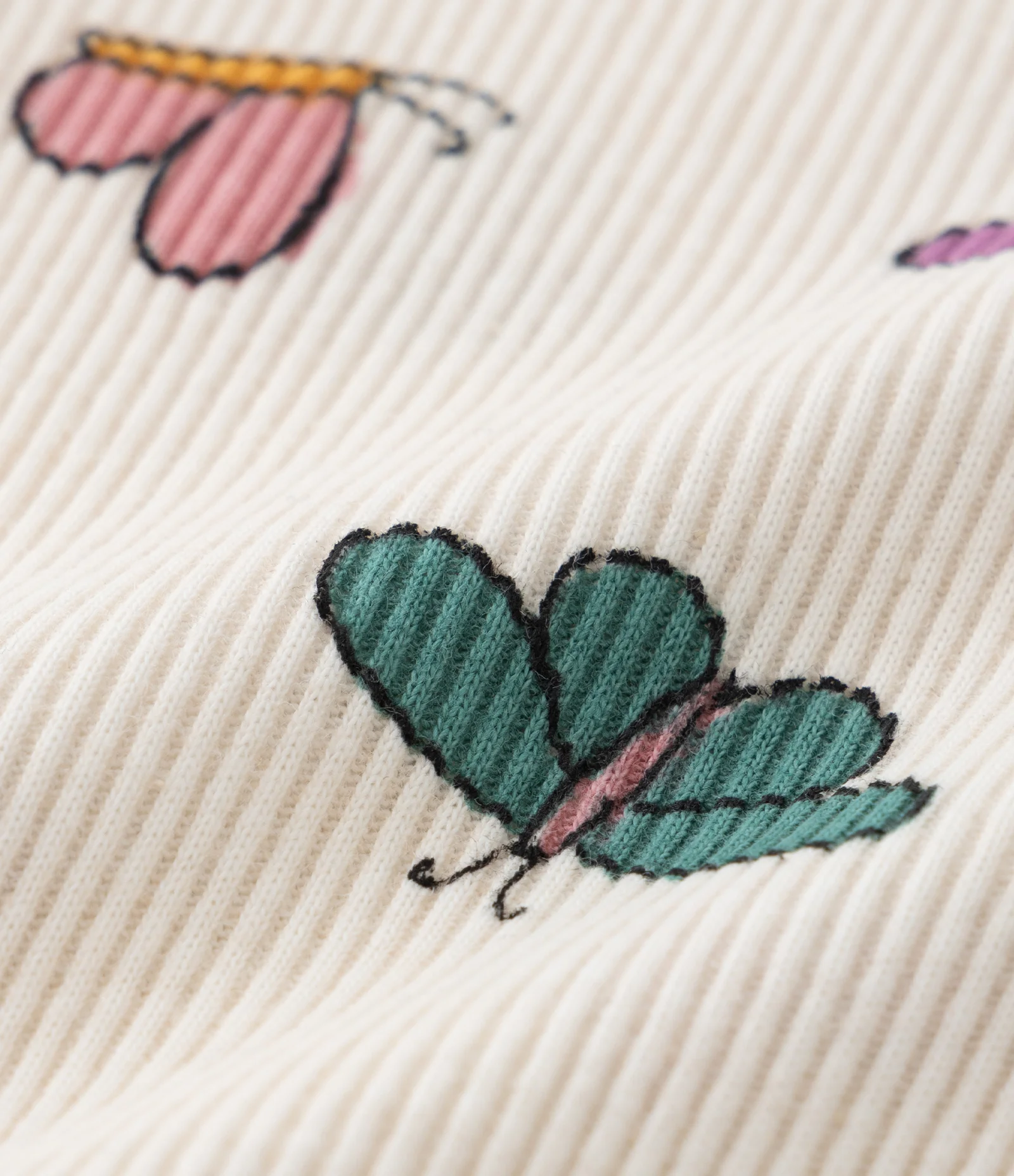 Regata Infantil com Broderie nos Ombros e Estampada de Borboletas - Tam 1 a 5 anos Off White 3