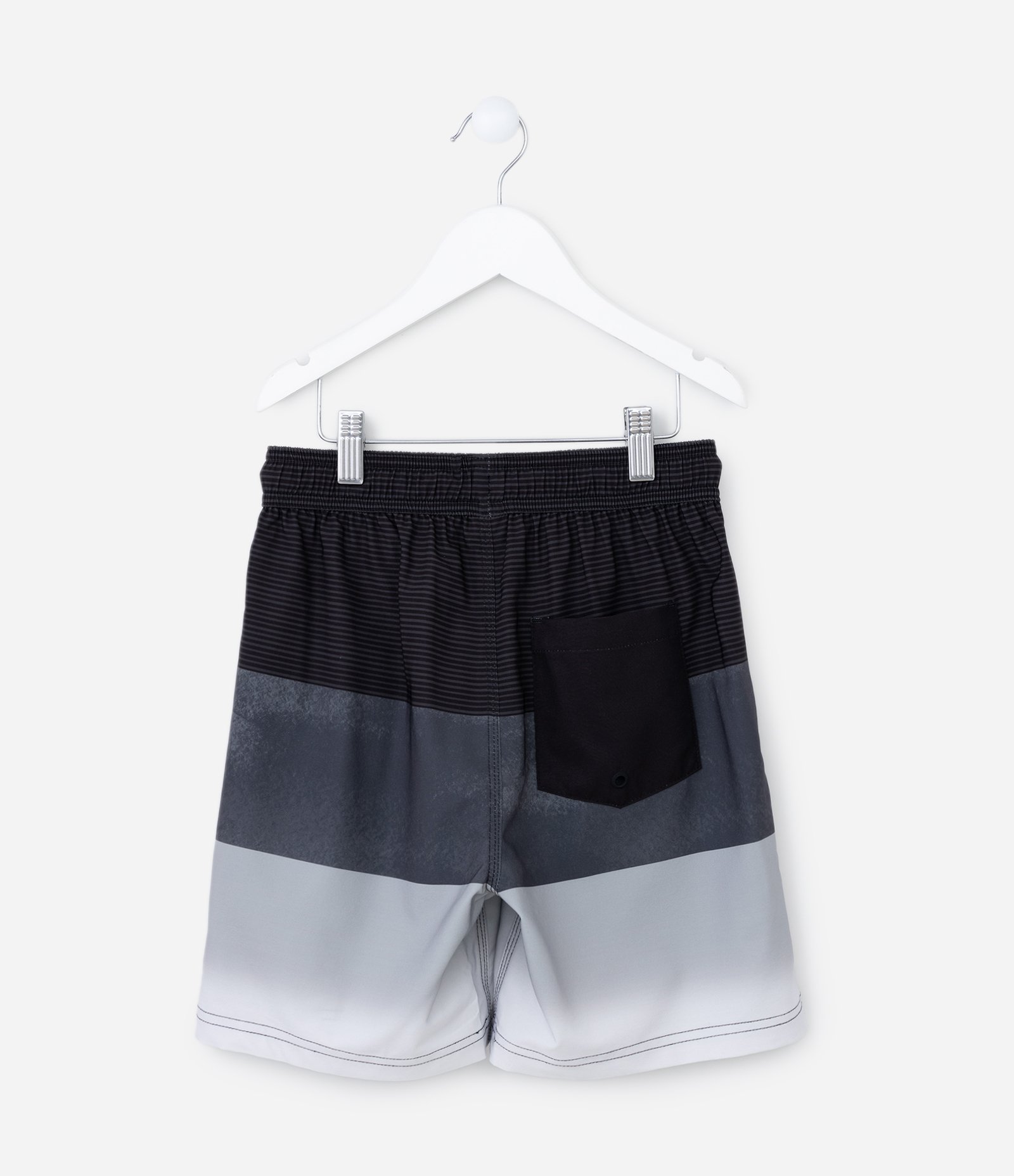 Bermuda Infantil com Estampa Bloco de Cores - Tam 5 a 14 Anos Preto 2