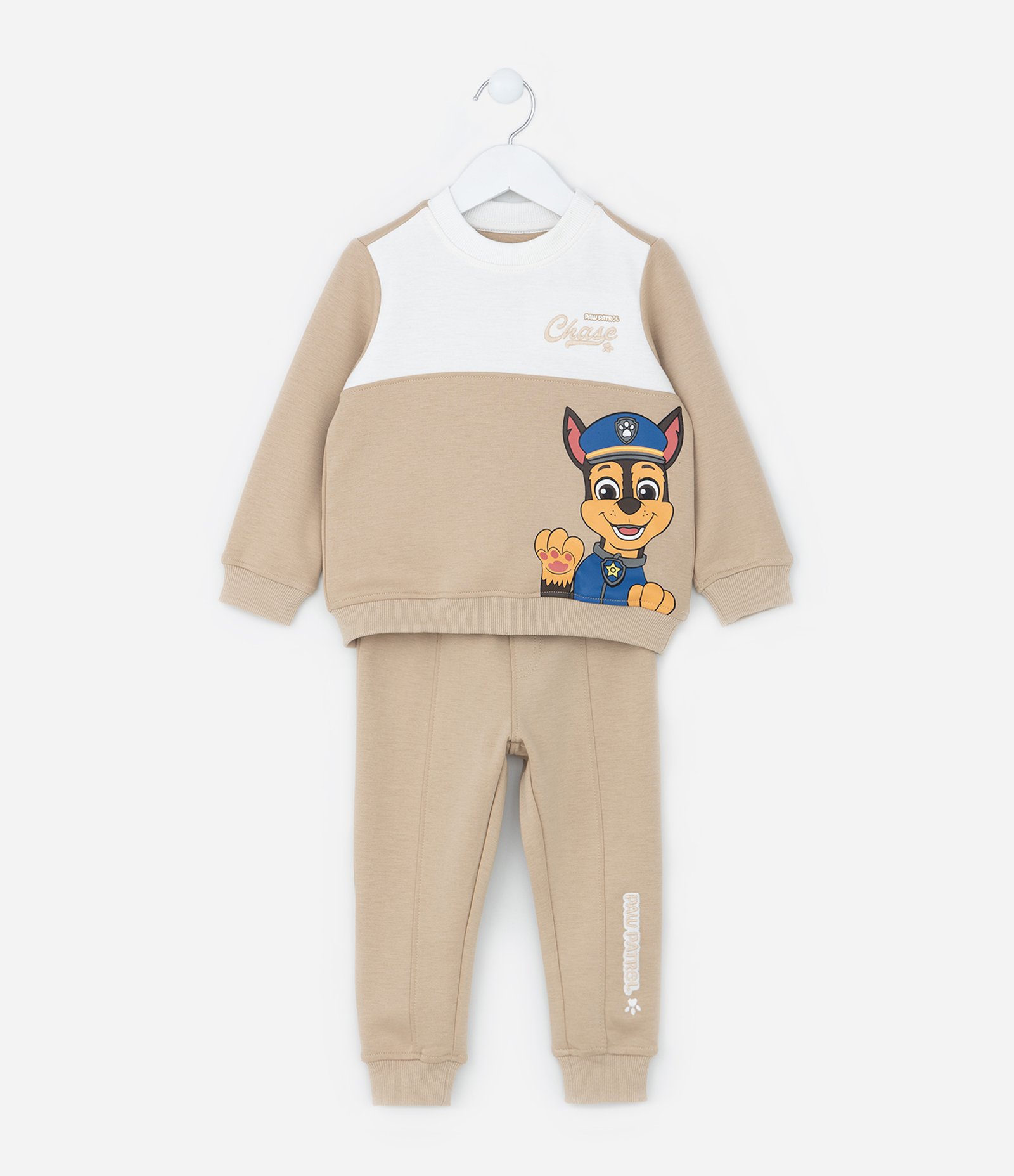 Conjunto Infantil com Recortes e Estampa Patrulha Canina - Tam  2 a 6 Anos Bege 1