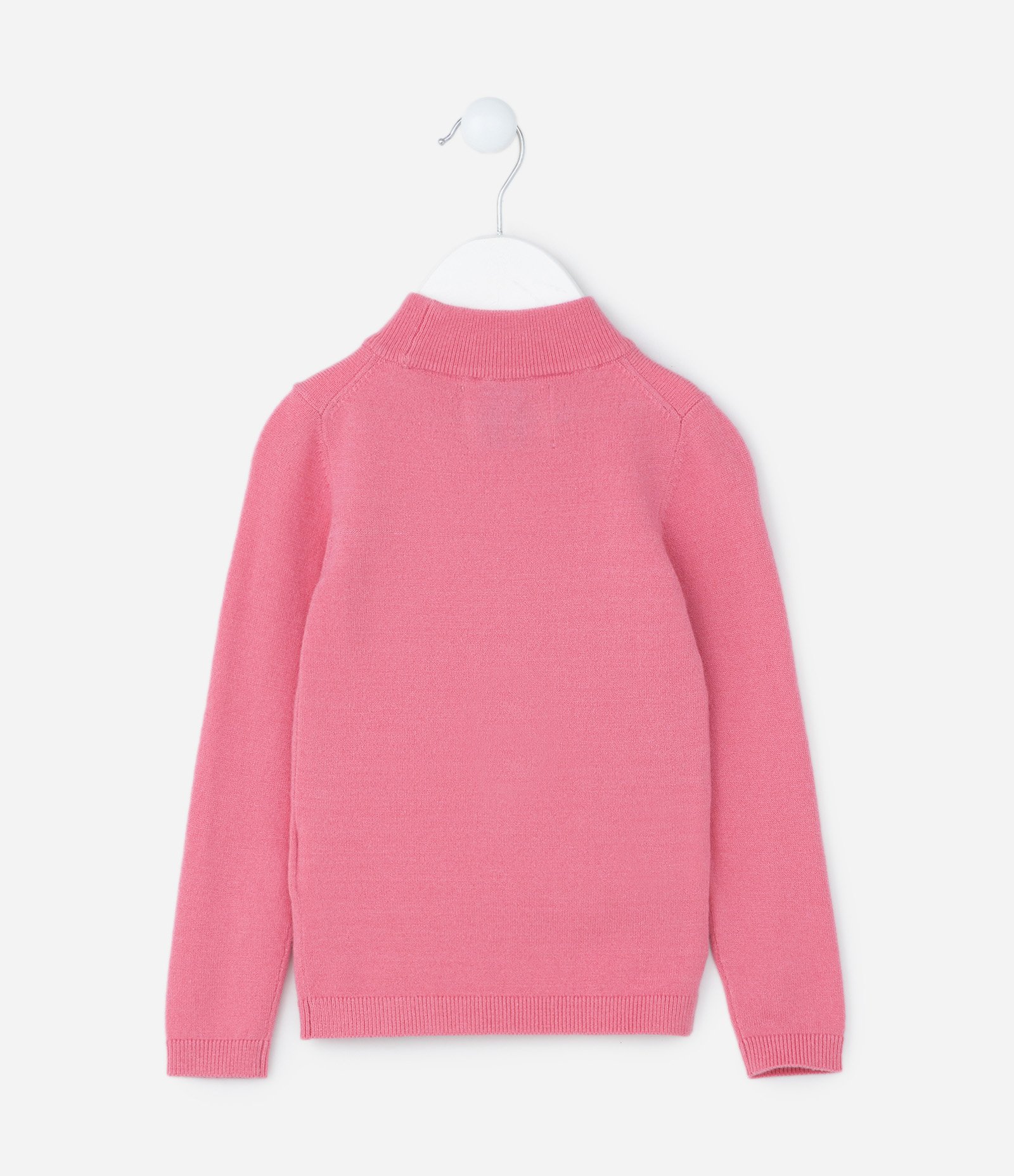 Blusa Infantil em Ribana com Gola Alta - Tam 1 a 5 Anos Rosa 2