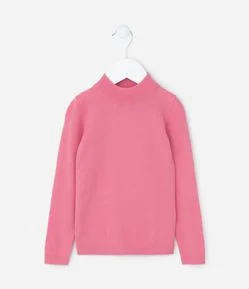Blusa Infantil em Ribana com Gola Alta - Tam 1 a 5 Anos