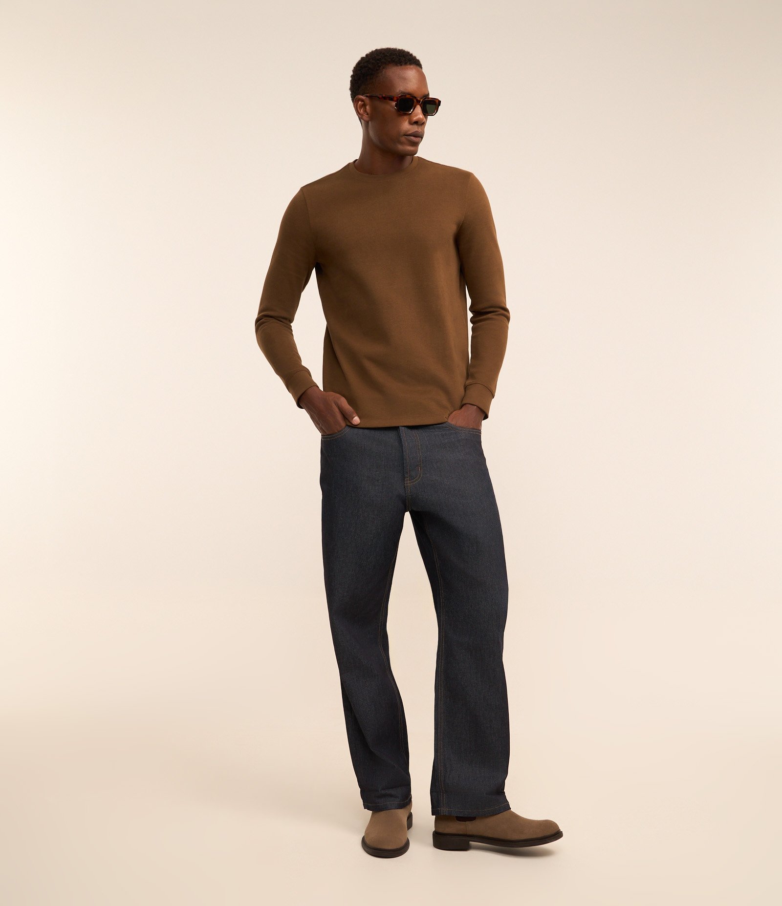 Blusão em Algodão com Punho Ajustado Marrom 2