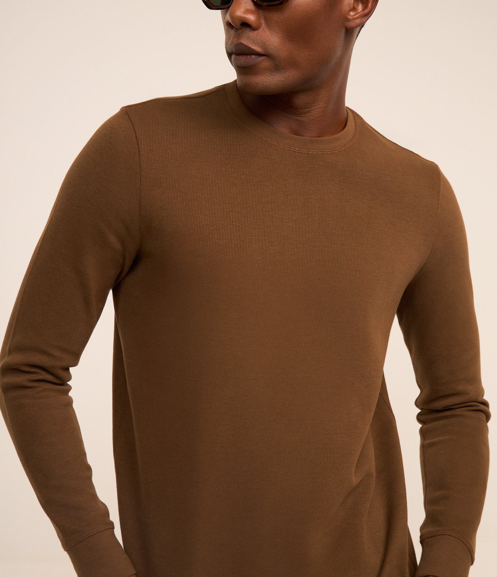 Blusão em Algodão com Punho Ajustado Marrom 4