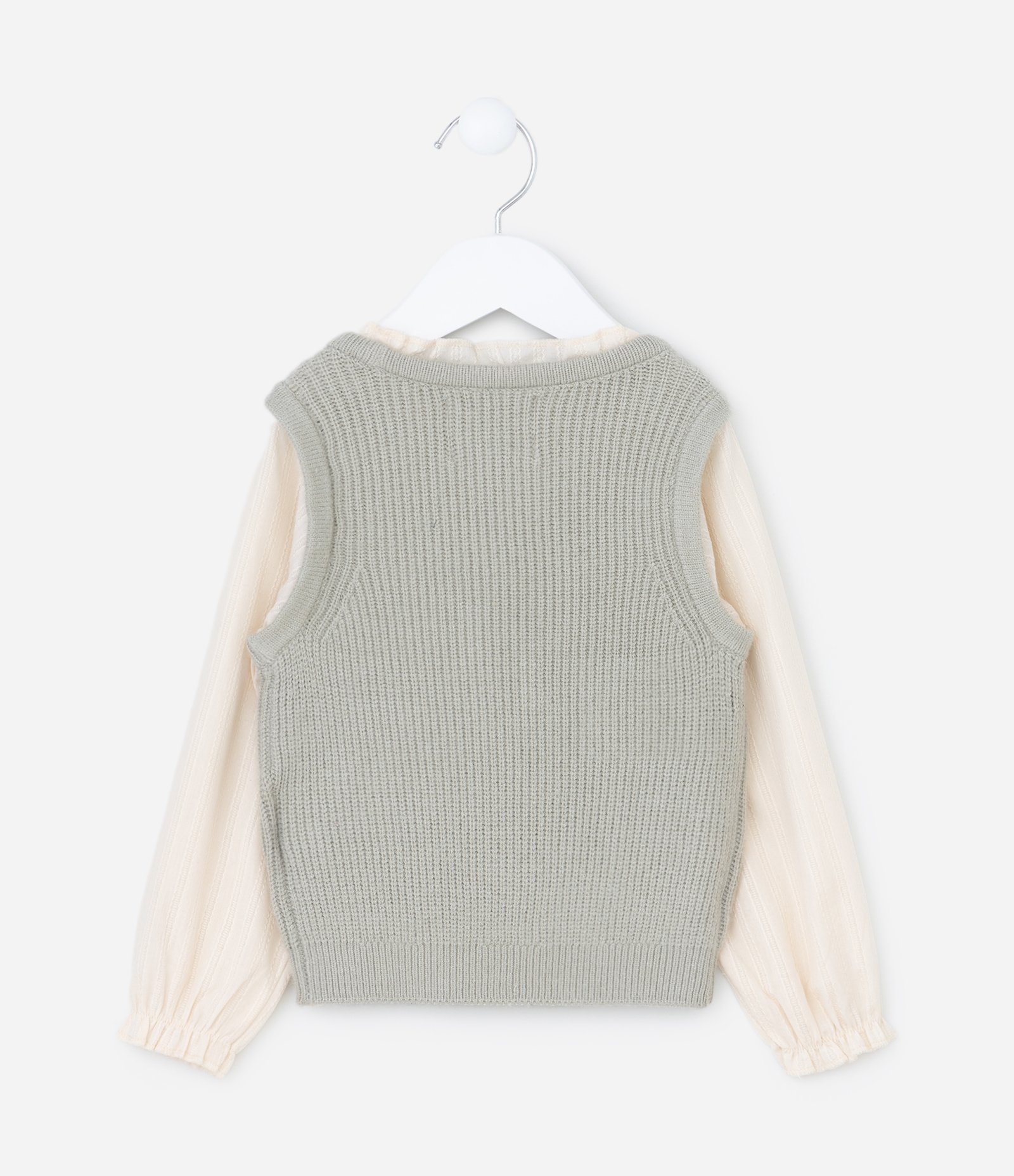 Colete Infantil com Bordado e Detalhe de Mangas - Tam 1 a 5 Anos Cinza 2