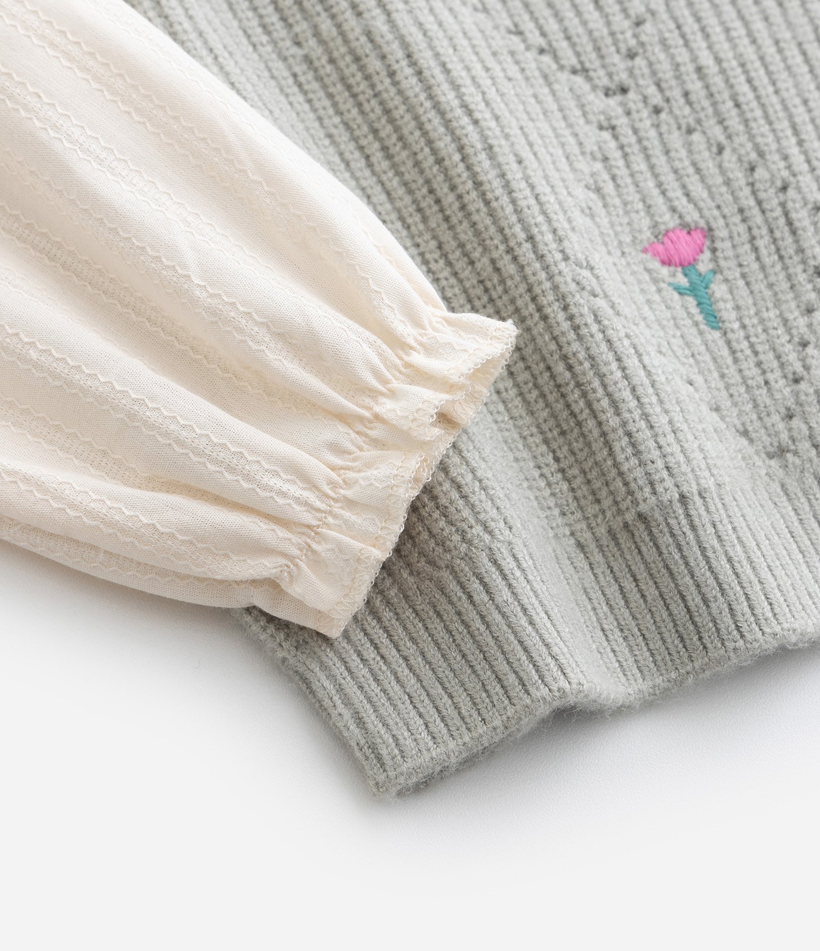 Colete Infantil com Bordado e Detalhe de Mangas - Tam 1 a 5 Anos Cinza 6