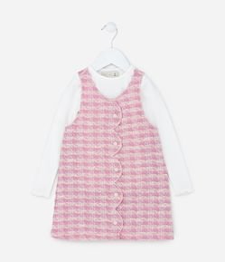Conjunto Infantil em Tweed com Botões - Tam 1 a 5 Anos
