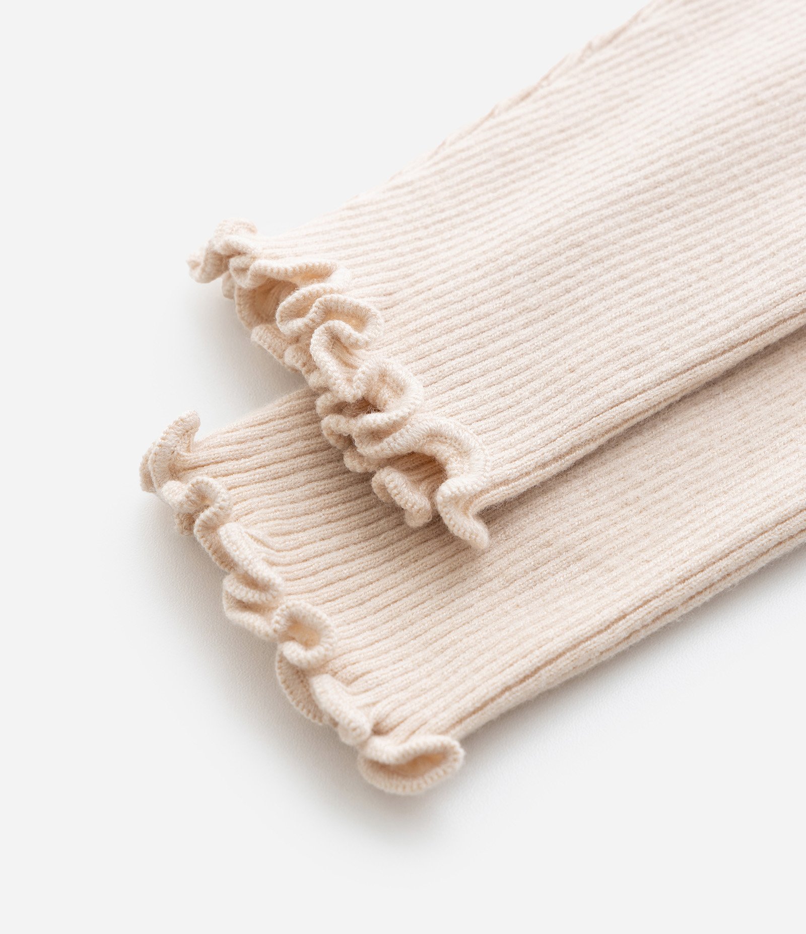 Calça Infantil em Ribana com Frufru na Barra - Tam 1 a 5 Anos Bege 4