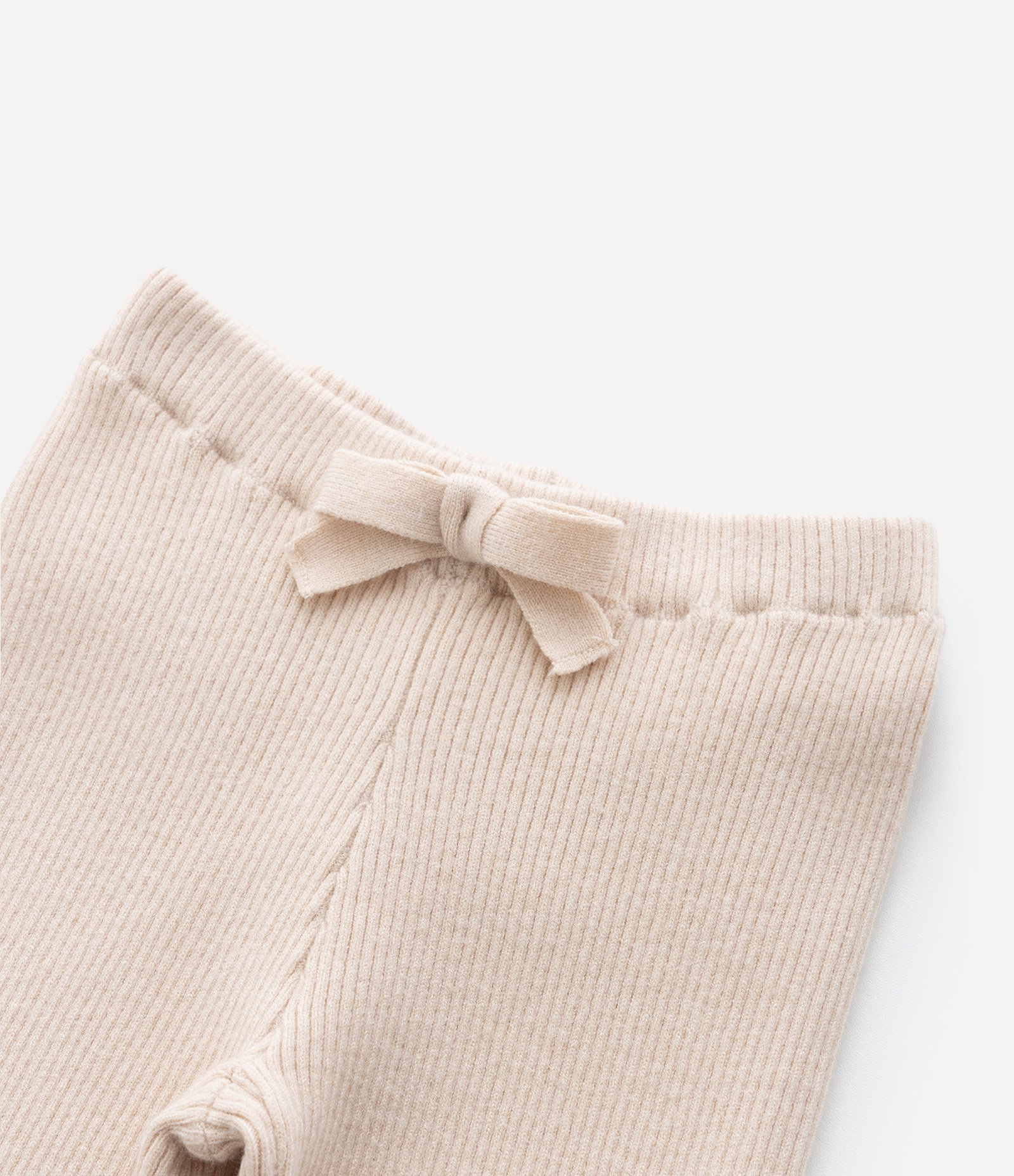 Calça Infantil em Ribana com Frufru na Barra - Tam 1 a 5 Anos Bege 5