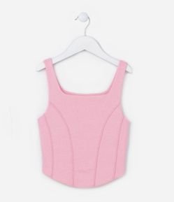 Blusa Cropped Infantil com Corte Corsetado - Tam 5 a 14 anos