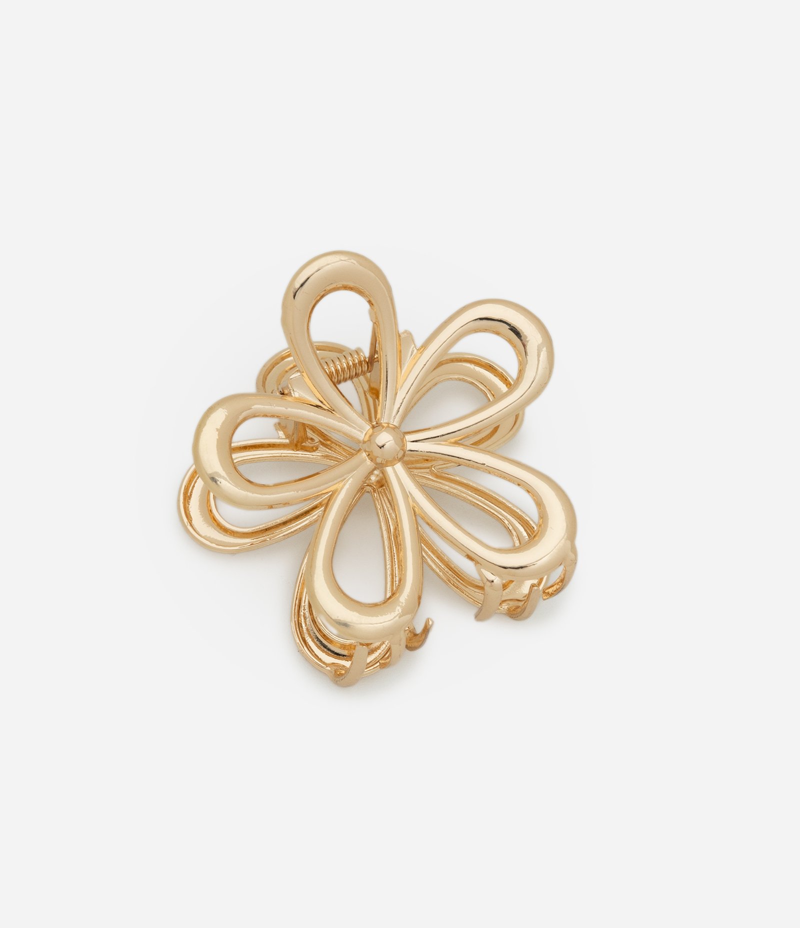 Piranha de Cabelo em Metal com Formato de Flor Vazada Dourado 2