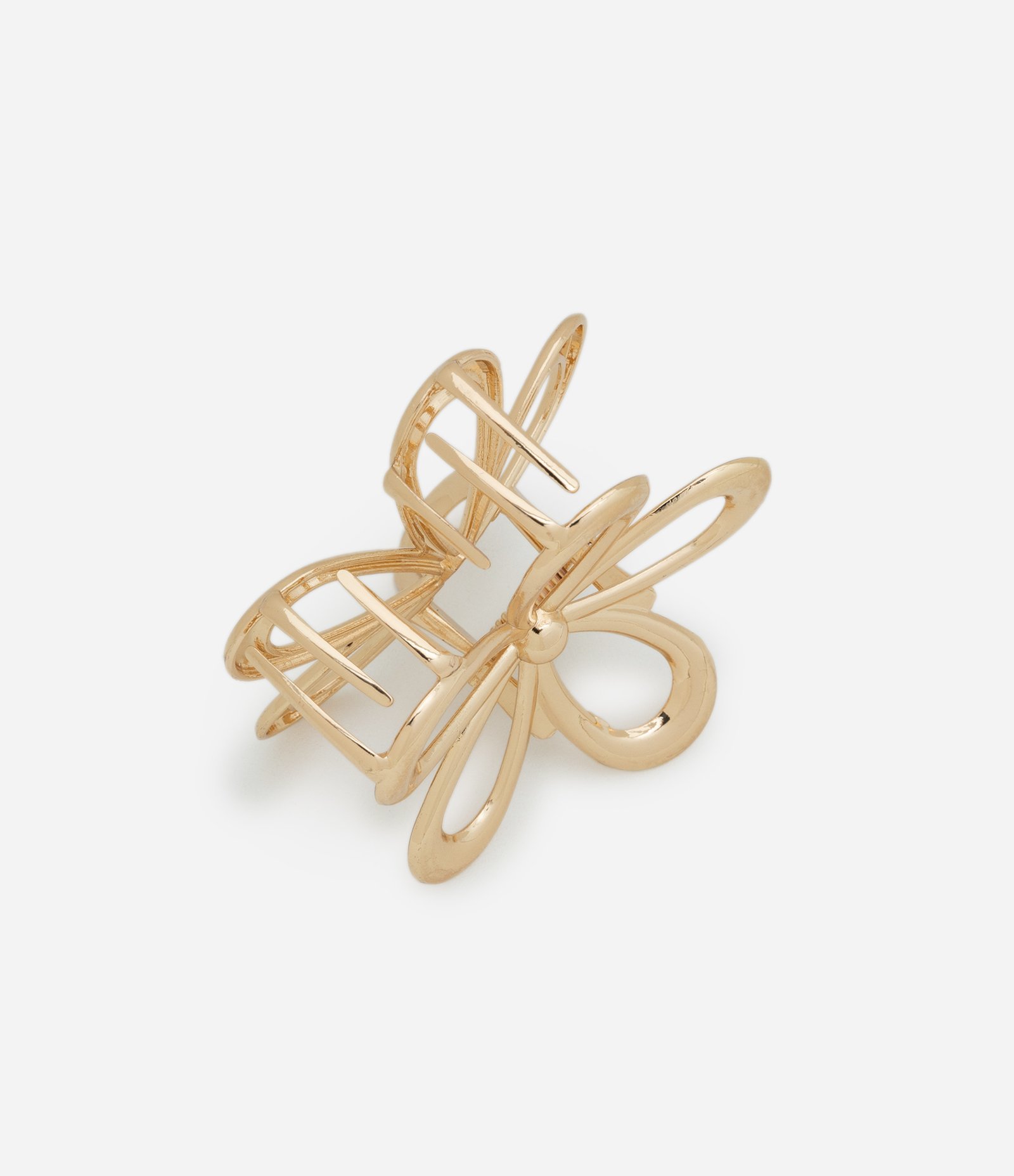 Piranha de Cabelo em Metal com Formato de Flor Vazada Dourado 3