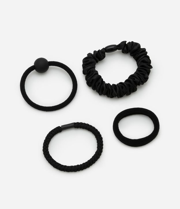 Kit 04 Elásticos De Cabelo com Mini Scrunchie