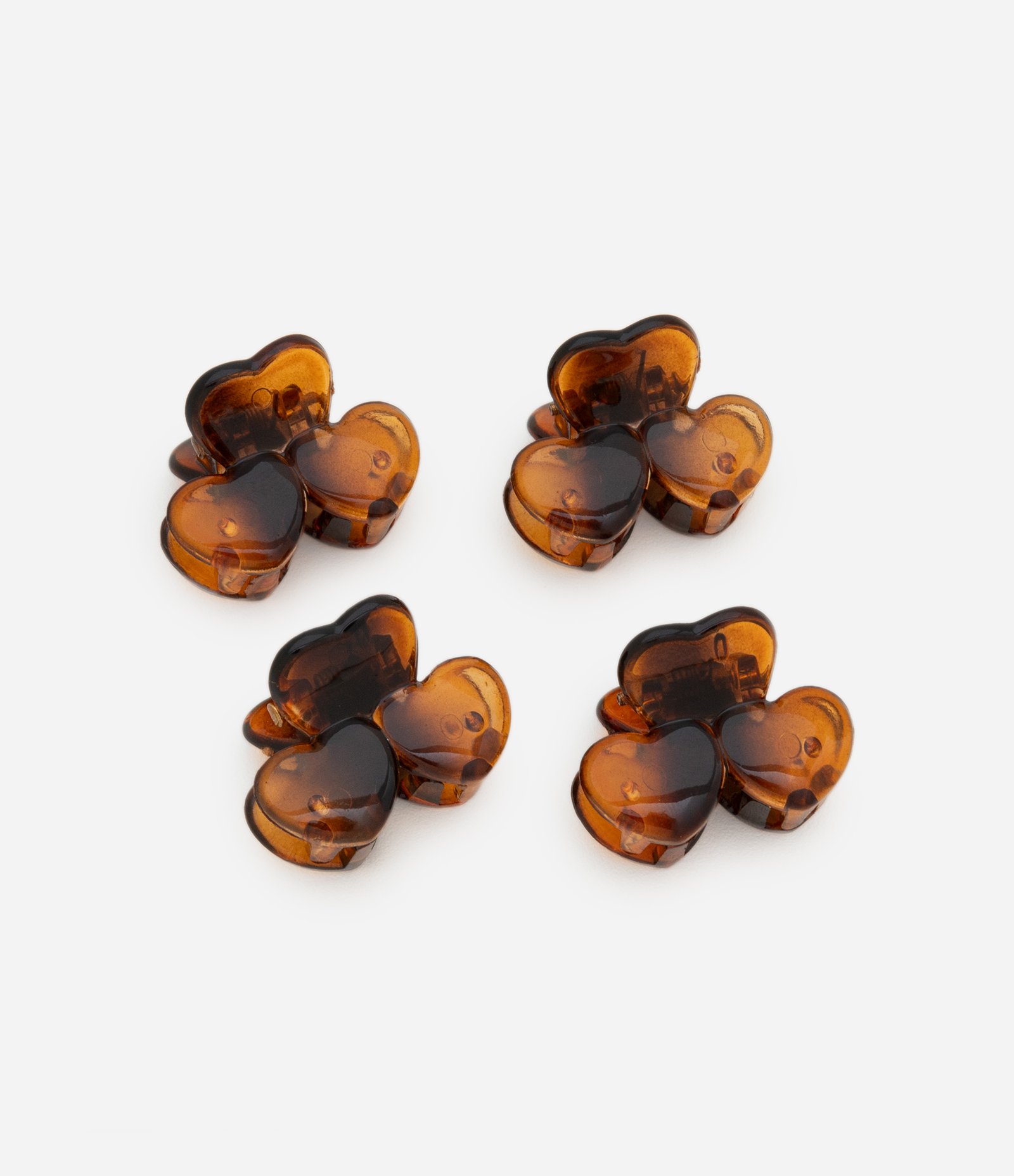 Kit 04 Piranhas de Cabelo em Resina com Formato de de Corações Tartaruga 1