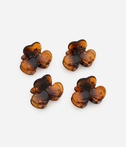 Kit 04 Piranhas de Cabelo em Resina com Formato de de Corações