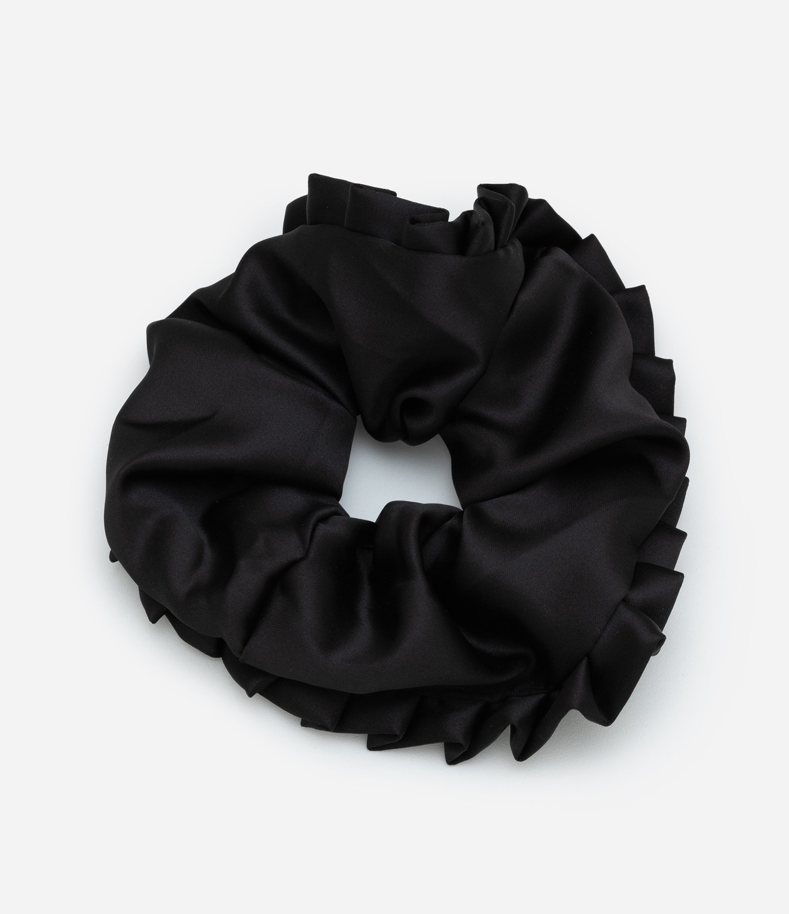 Scrunchie Maxi com Babados Preto 1