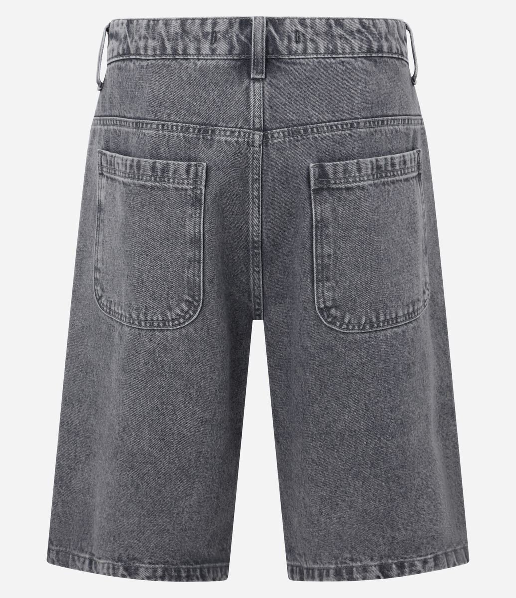 Bermuda Baggy Vintage em Jeans Cinza escuro