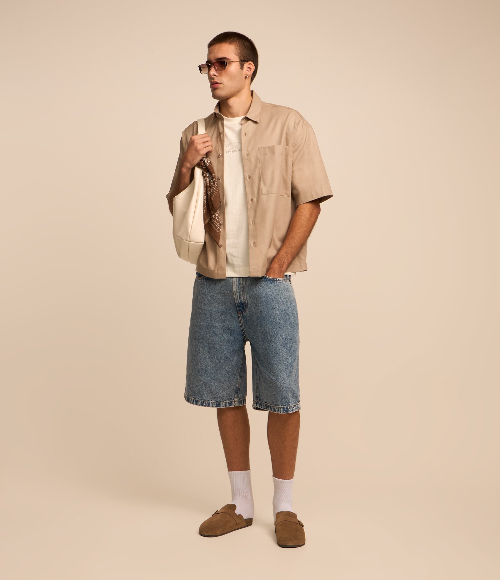 Bermuda Jorts Baggy Vintage em Jeans Azul 1