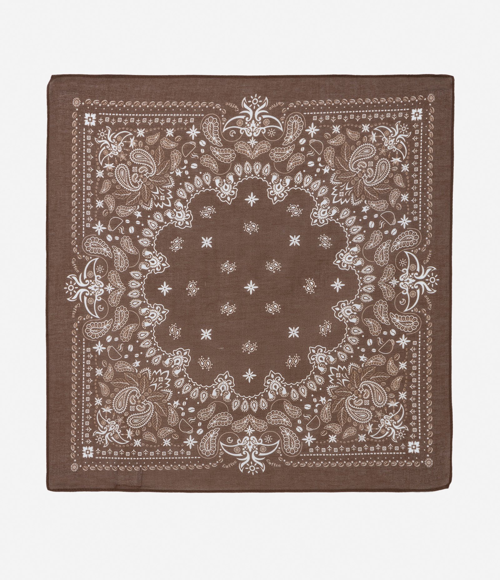 Lenço Bandana em Tricoline com Estampa Marrom 4