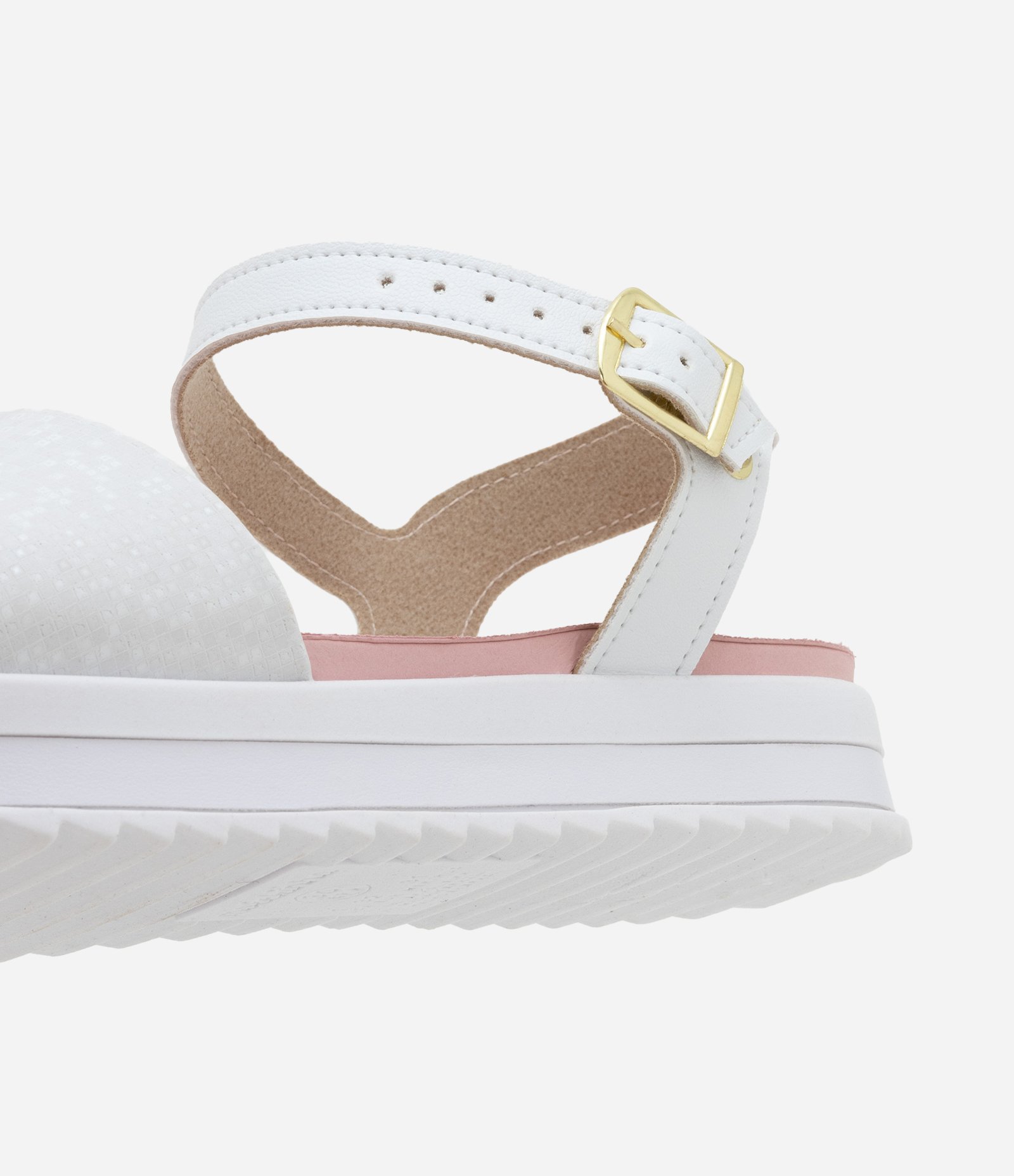 Sandália Flatform Infantil com Tiras Brilhante - Tam 26 a 36 Branco 3
