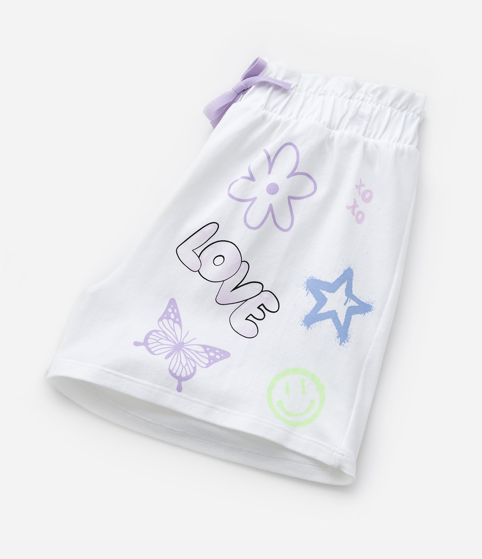 Short Infantil em Cotton com Estampa Doodles - Tam 5 a 14 Anos Branco Neve 7