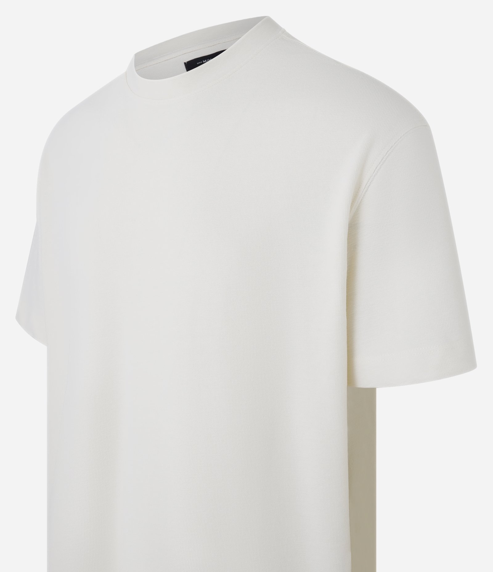 Camiseta em Algodão Texturizado em Gola Redonda Off White 5