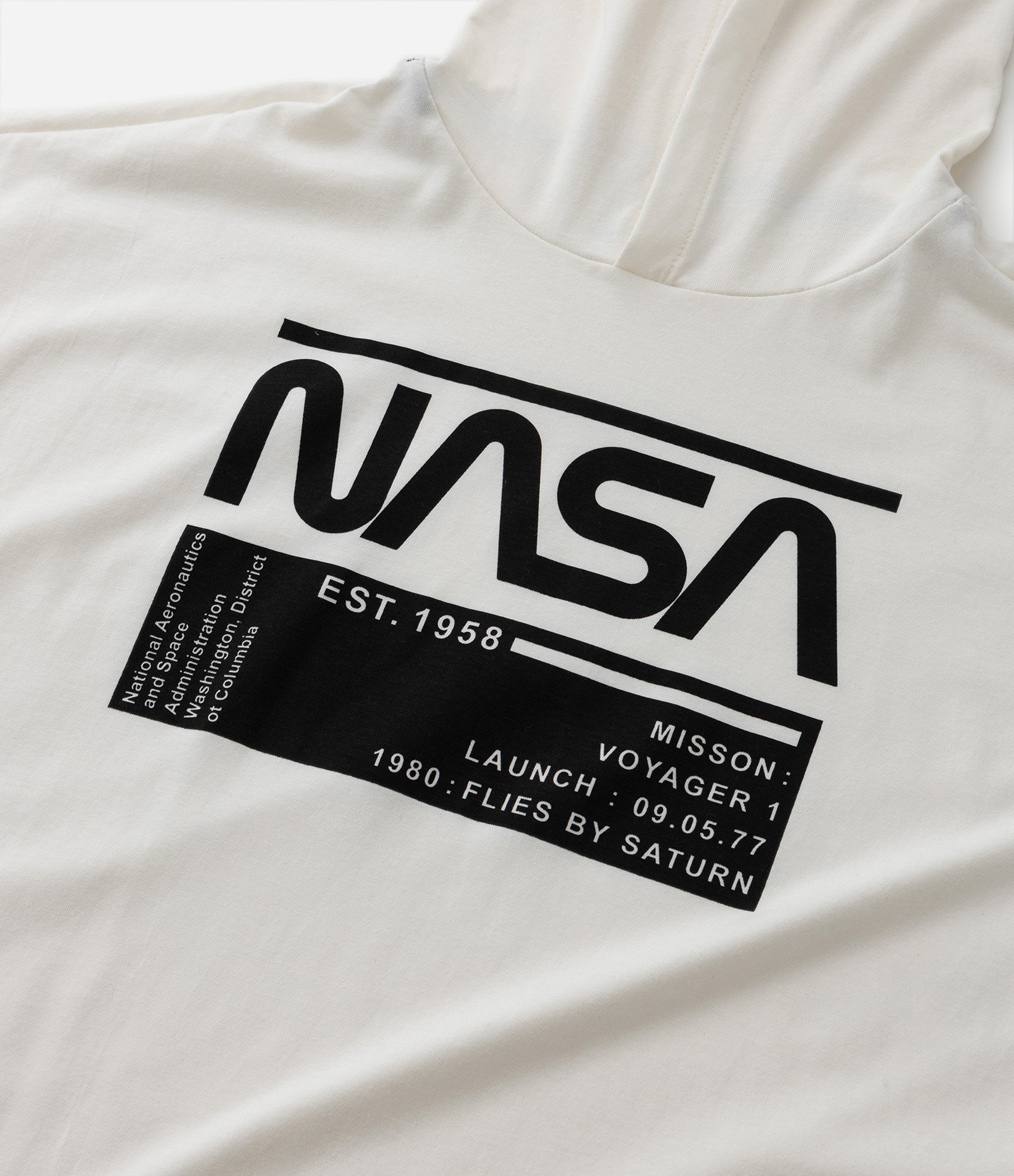 Regata Infantil com Capuz e Estampa NASA - Tam 5 a 14 Anos Branco 5