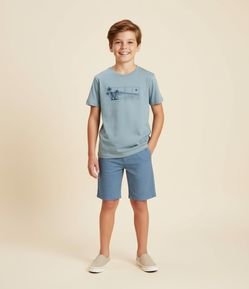 Bermuda Infantil em Microfibra com Bolsos - Tam 5 a 14 Anos