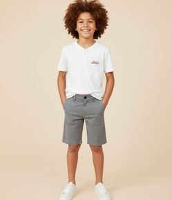 Bermuda Infantil em Microfibra com Bolsos - Tam 5 a 14 Anos