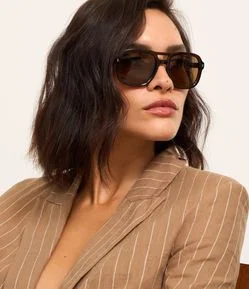 Óculos Aviador com Ponte Dupla e Haste Média