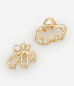 Kit 02 Piranhas de Cabelo Flor e Orgânico em Metal