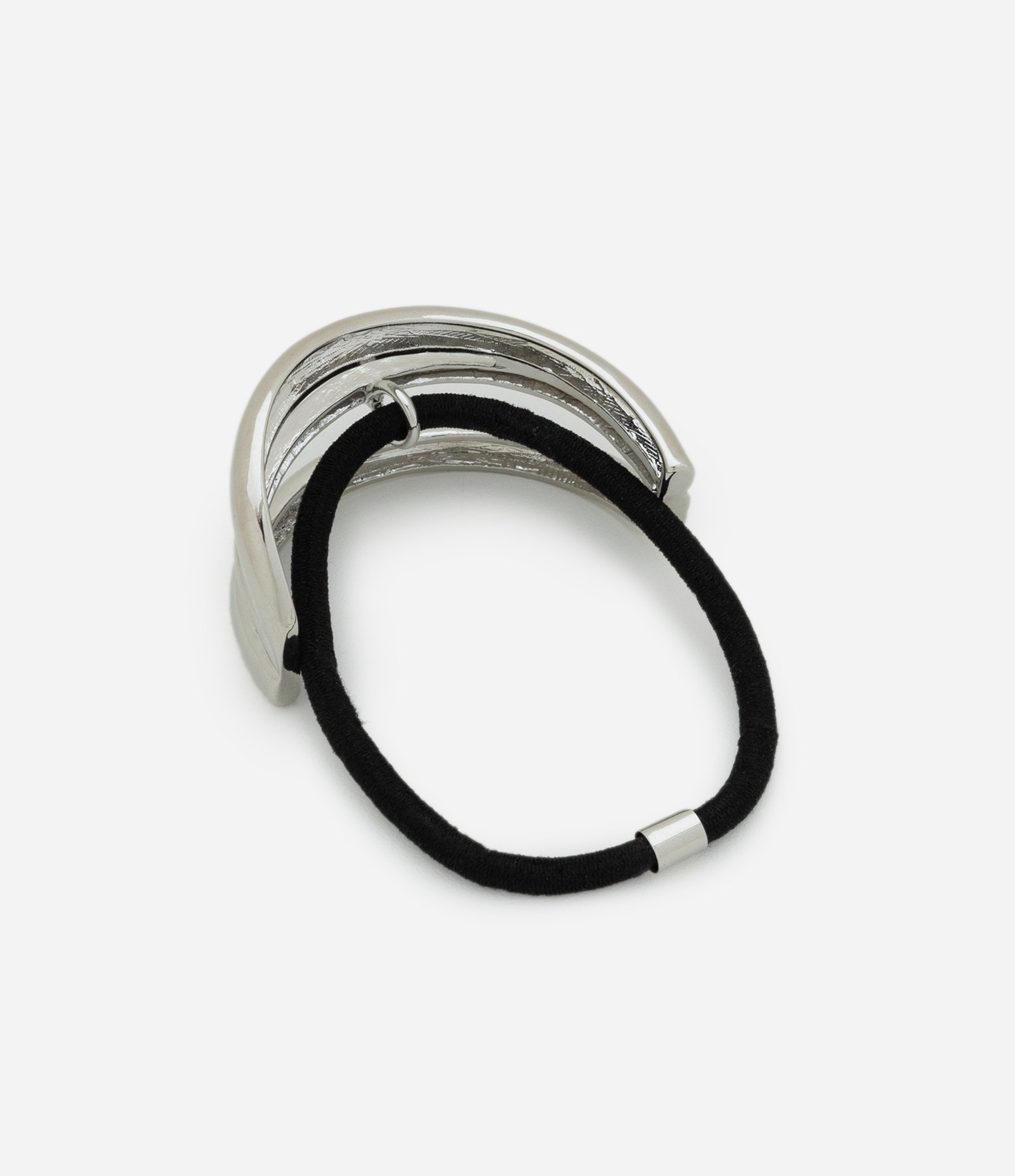 Borrachinha De Cabelo com Detalhe em Metal Prata 2