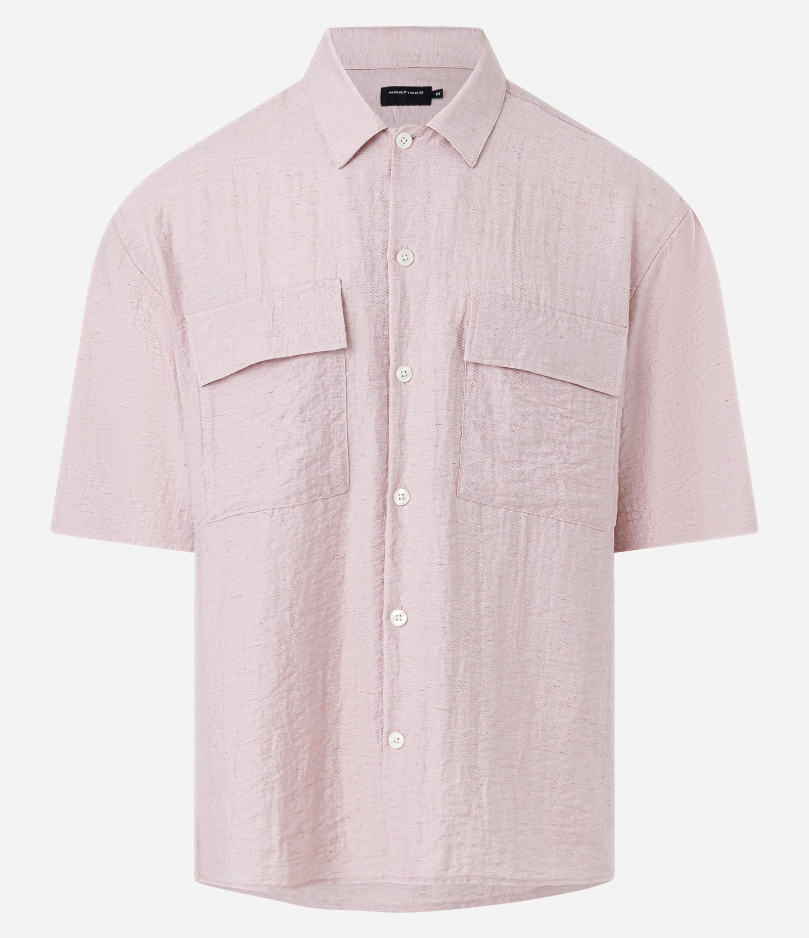 Camisa em Tricoline com Textura e Bolso Cargo Rosa 7