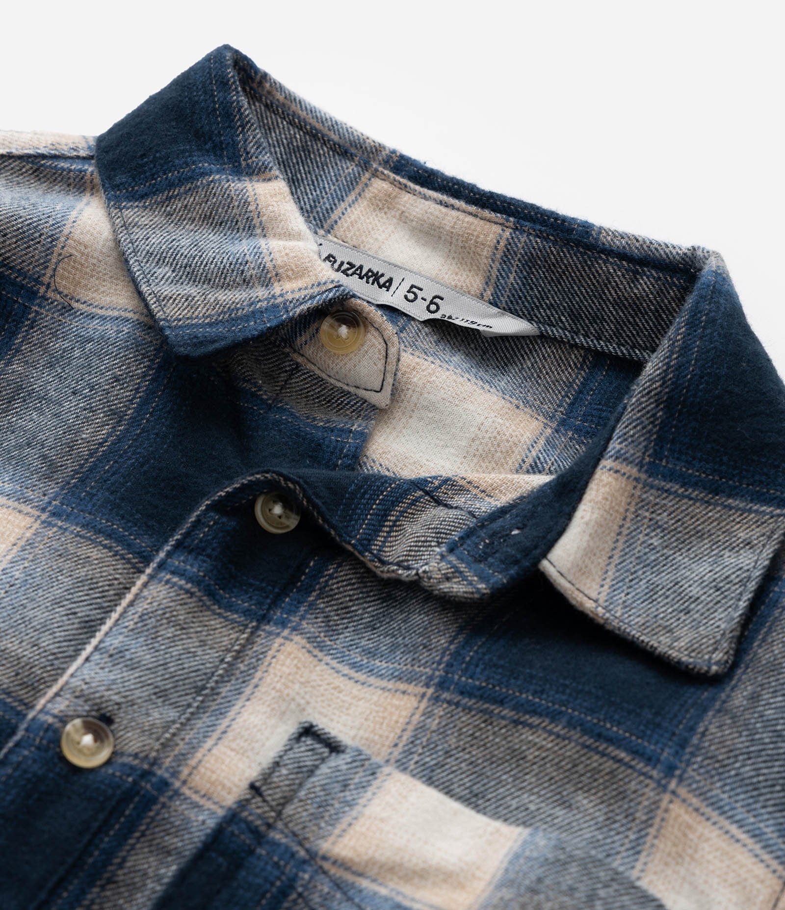 Camisa Infantil em Flanela com Estampa Xadrez - Tam 5 a 14 Anos Azul/Bege 5